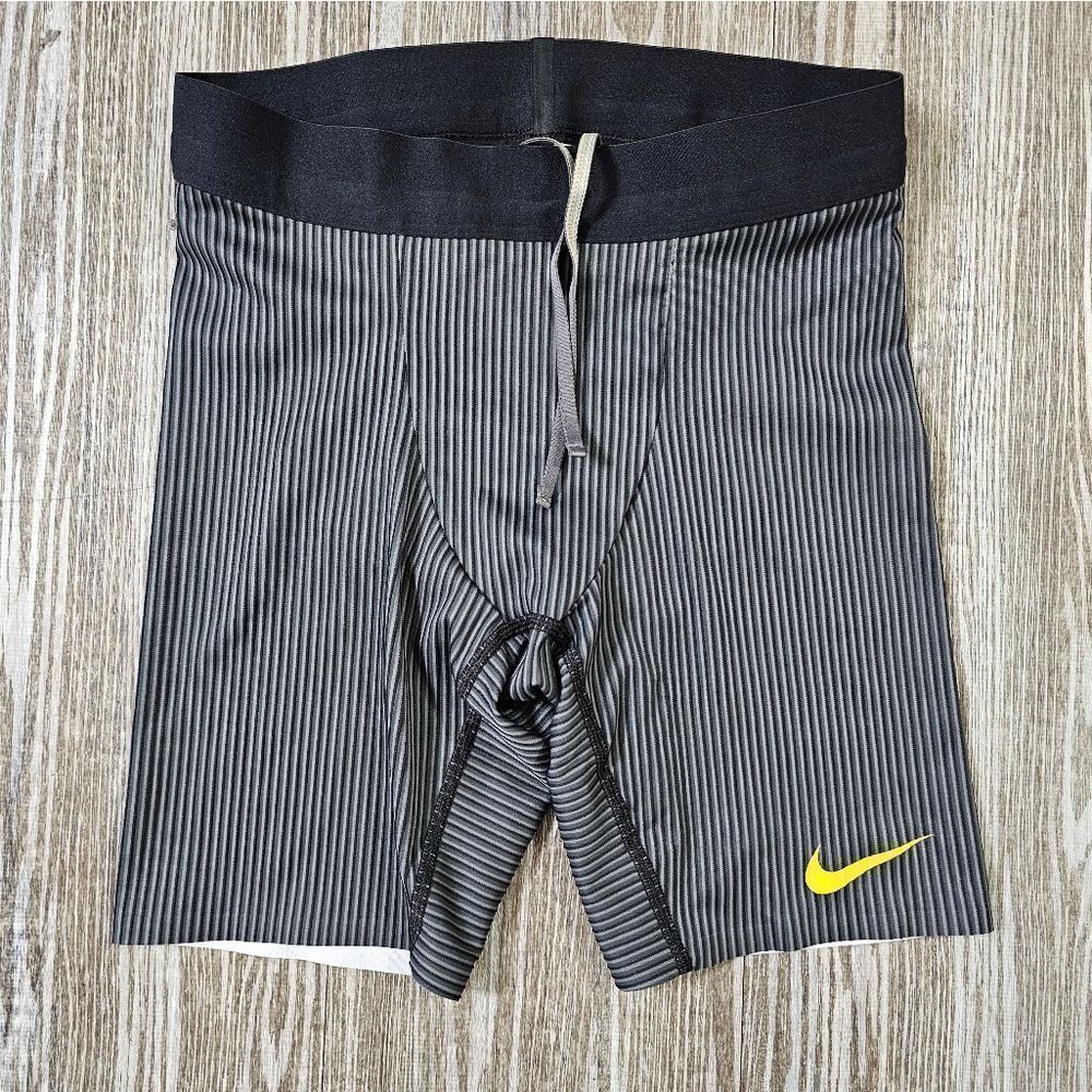 Nike Pro Elite USA Compression Running Racing Shorts Women's XS Black Grey Gold